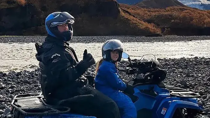 Chris Hemsworth rides ATVs and ponies in Iceland