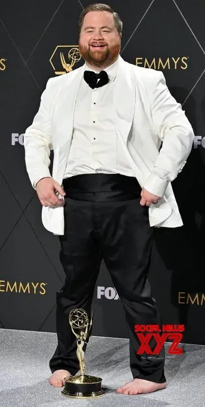 Paul Walter Hauser seen partying barefoot following ‘rude’ Emmys acceptance speech