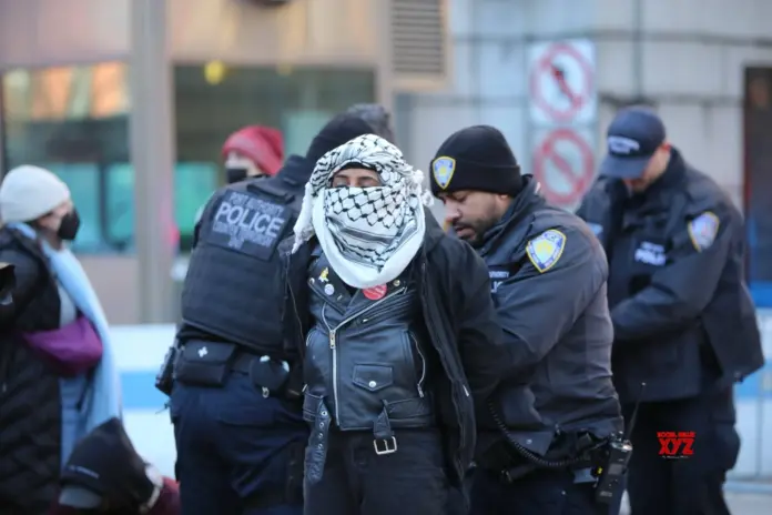 66th Grammy Awards: Pro-Palestinian protest attempts to disrupt Grammy arrivals amid rain storm