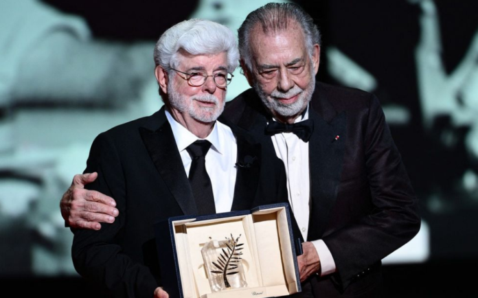 Coppola presents honorary Palme d’Or to lifelong buddy George Lucas at Cannes