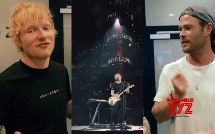 Chris Hemsworth surprises audience by playing drums at Ed Sheeran’s Romania concert